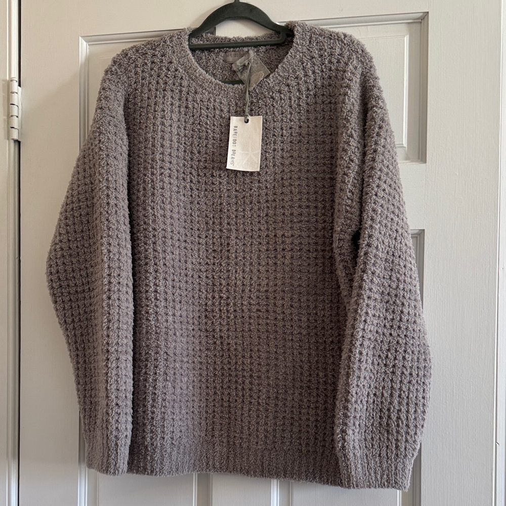 Barefoot Dreams CozyChic Waffle Pullover in Pewter